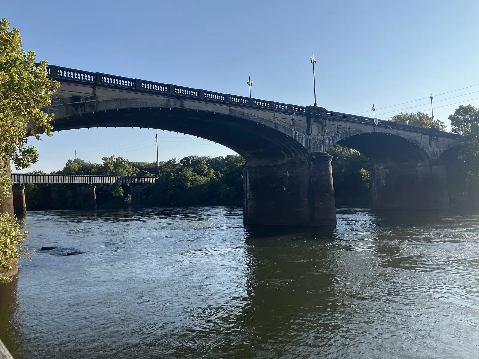 The Dillingham Street Bridge over the Chattahoochee River, seen from Columbus.