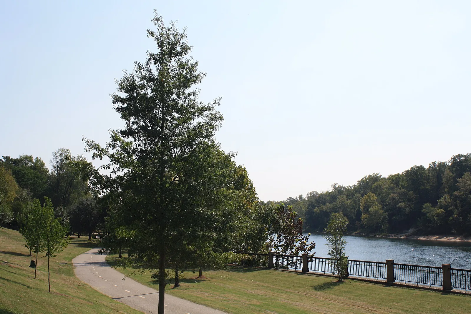 The paved Chattahoochee RiverWalk along the river in Columbus.
