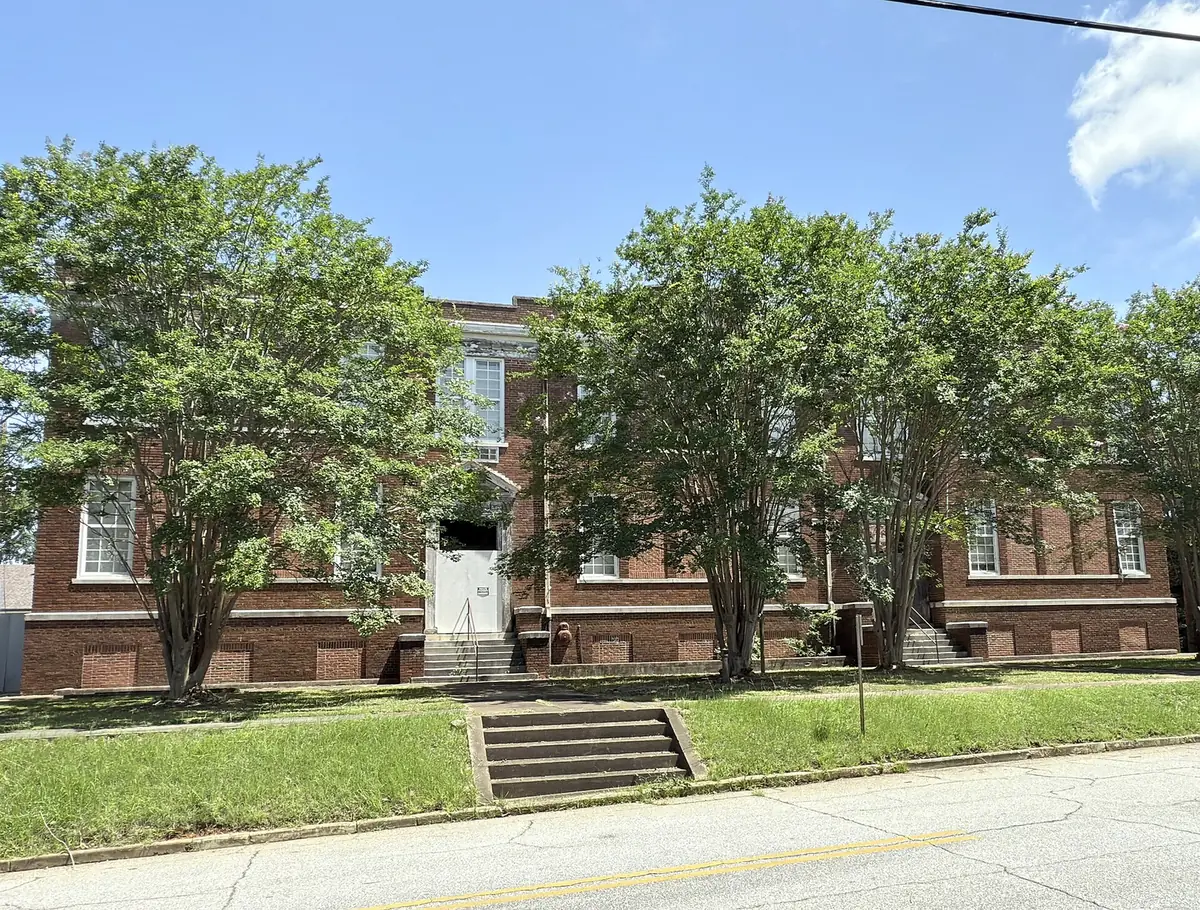 A two-story brick building in the Bibb City Historic District in Columbus.