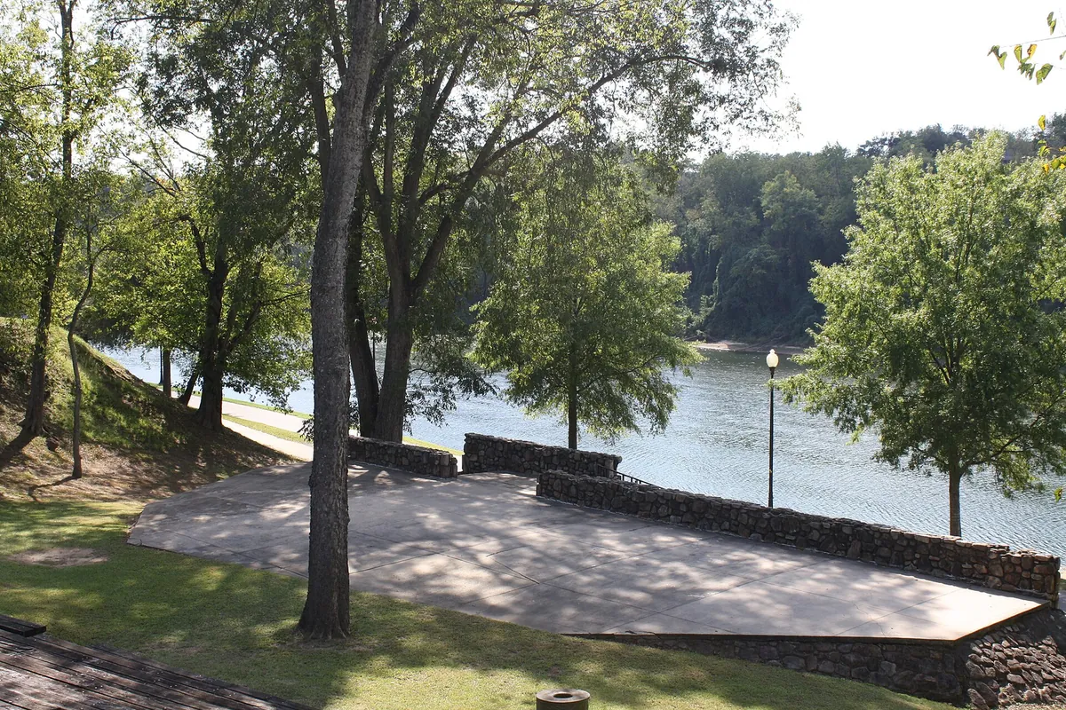 The Chattahoochee River from the RiverWalk amphitheater in Columbus.