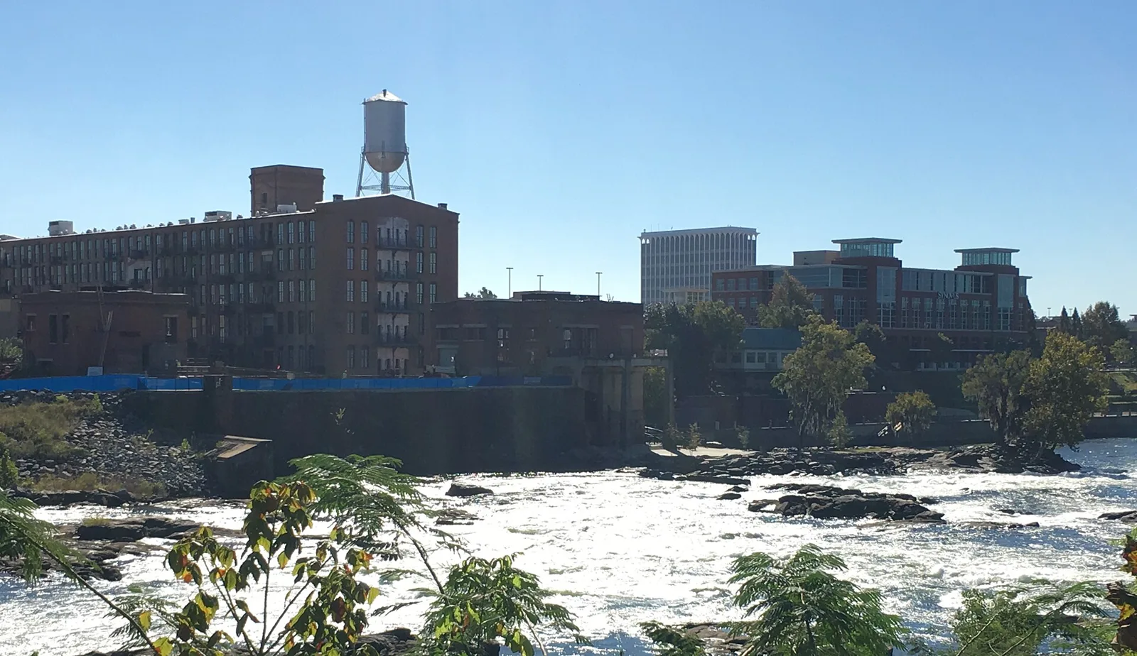 The Columbus skyline along the Chattahoochee River.