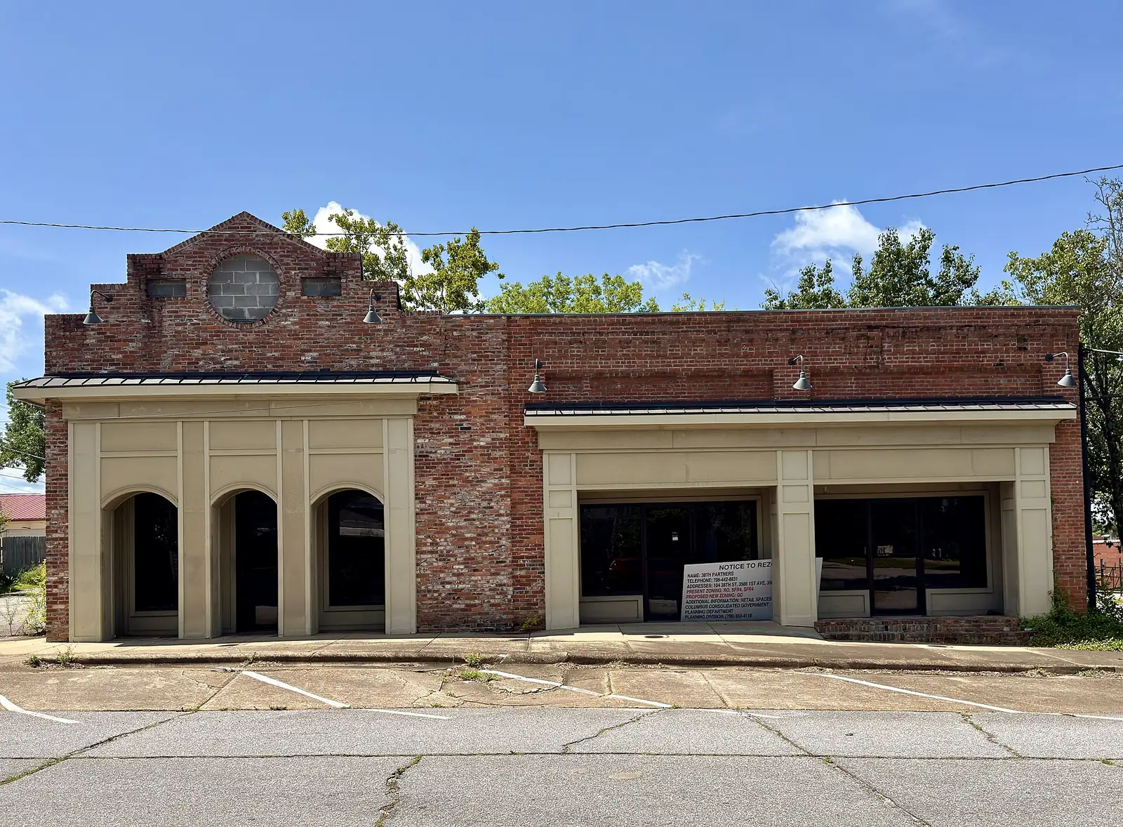 A brick commercial building in the Bibb City Historic District in Columbus.
