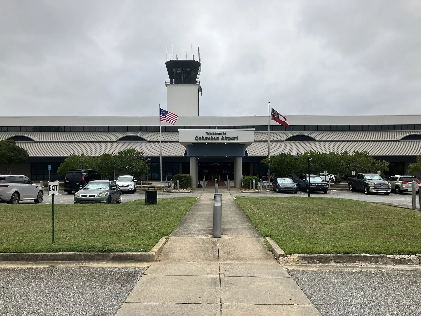 The entrance to the Columbus Airport terminal in north Columbus.